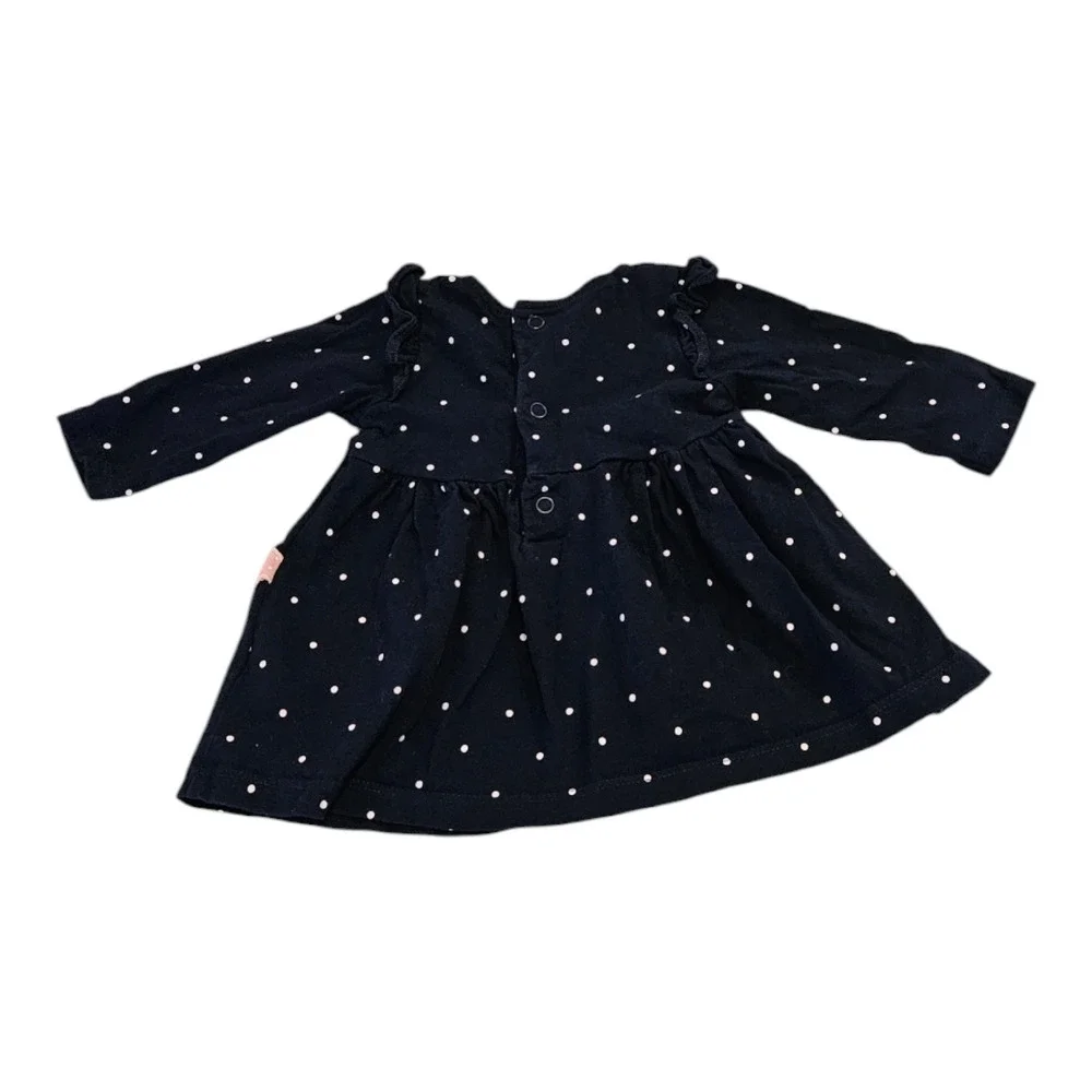 Carter's Kids Size 3M Blue Polka Dot Long Sleeve Snap Closure Shirt